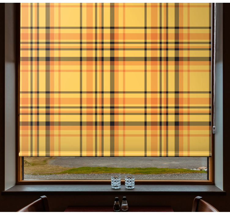 Pattern roller blind classic plaid design - TenStickers
