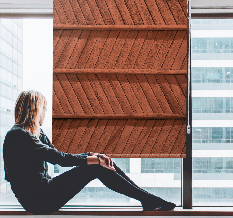 Pattern roller blind herringbone wood design - TenStickers