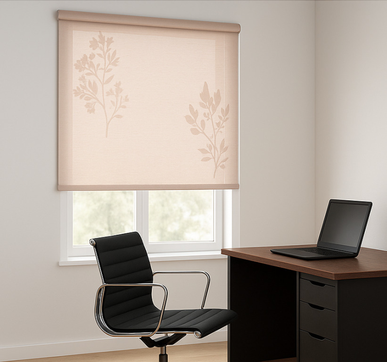 Pink-beige sheer roller blind office - TenStickers