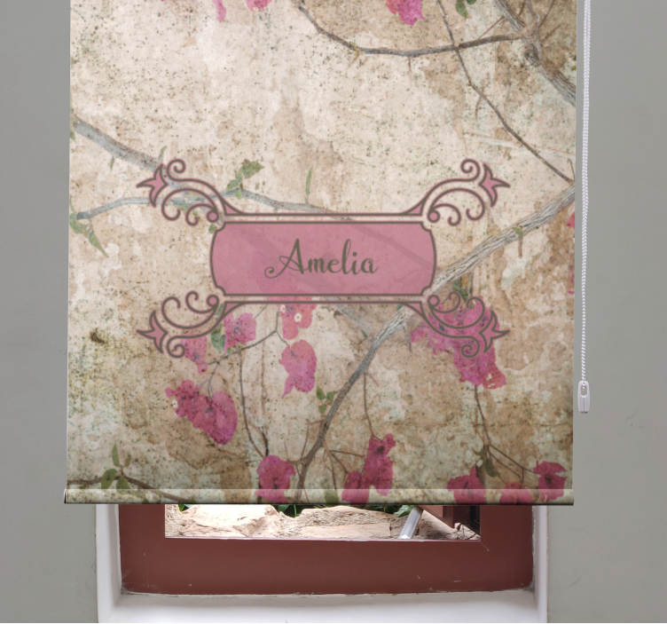 Floral roller blind elegant blooms - TenStickers