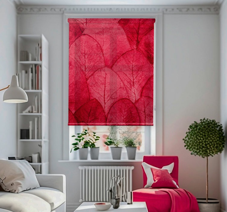 Pink Leaves Living room blind - TenStickers