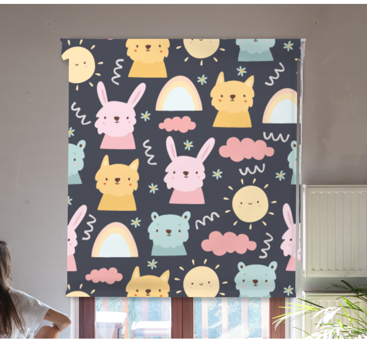 PLAYFUL ANIMALS PATTERN fun blind - TenStickers
