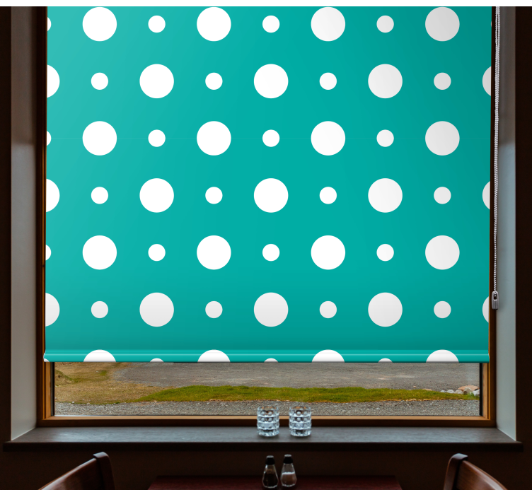 Blue polka dot motif modern blind - TenStickers