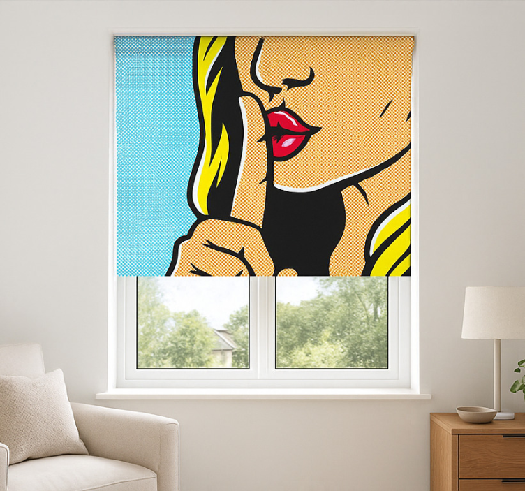 Pop art girl shushing blind teens - TenStickers