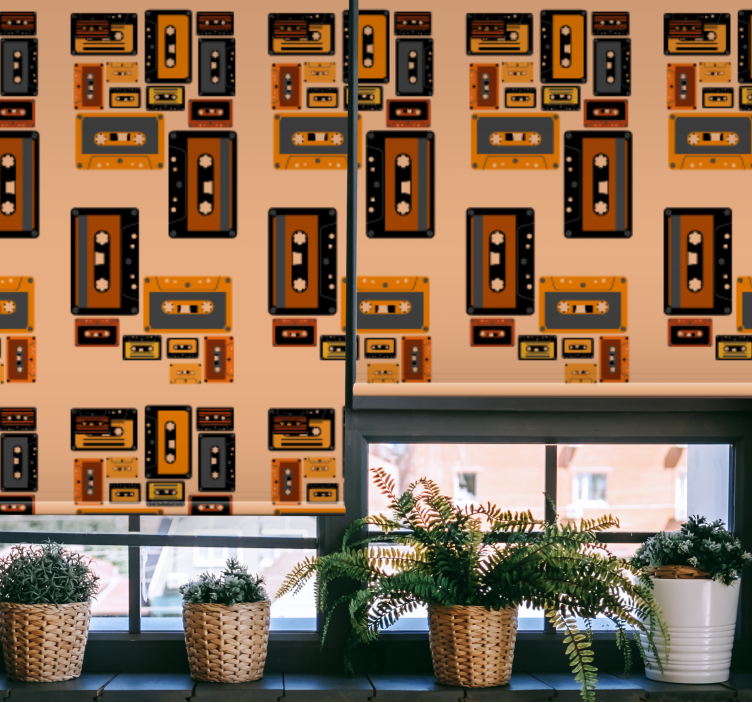 Retro roller blind retro cassette tapes design - TenStickers