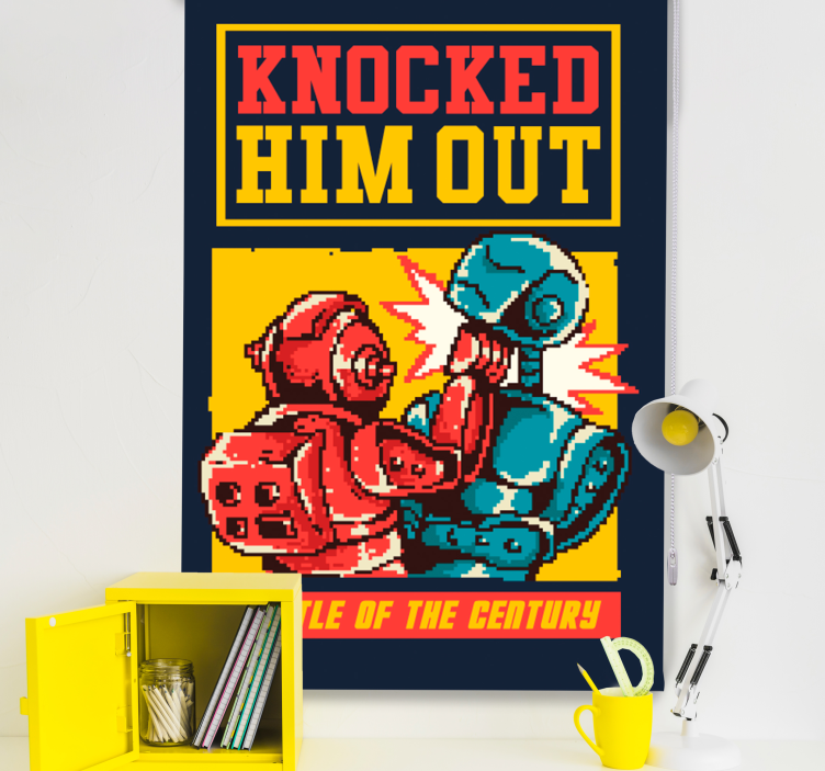 Robotic Boxing Match gamer roller blind - TenStickers
