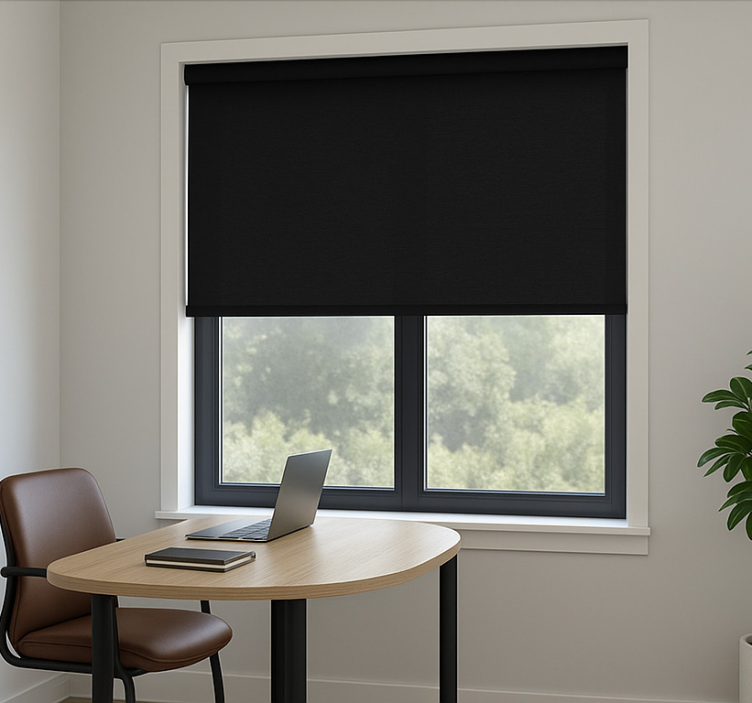 Roller blind office classic black roller blind - TenStickers