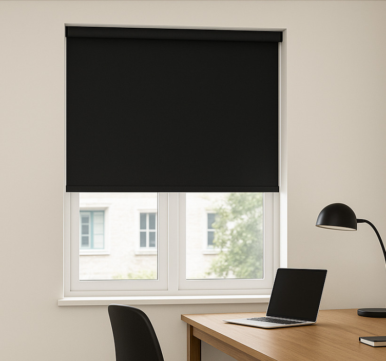 Roller blind office trendy basic black - TenStickers