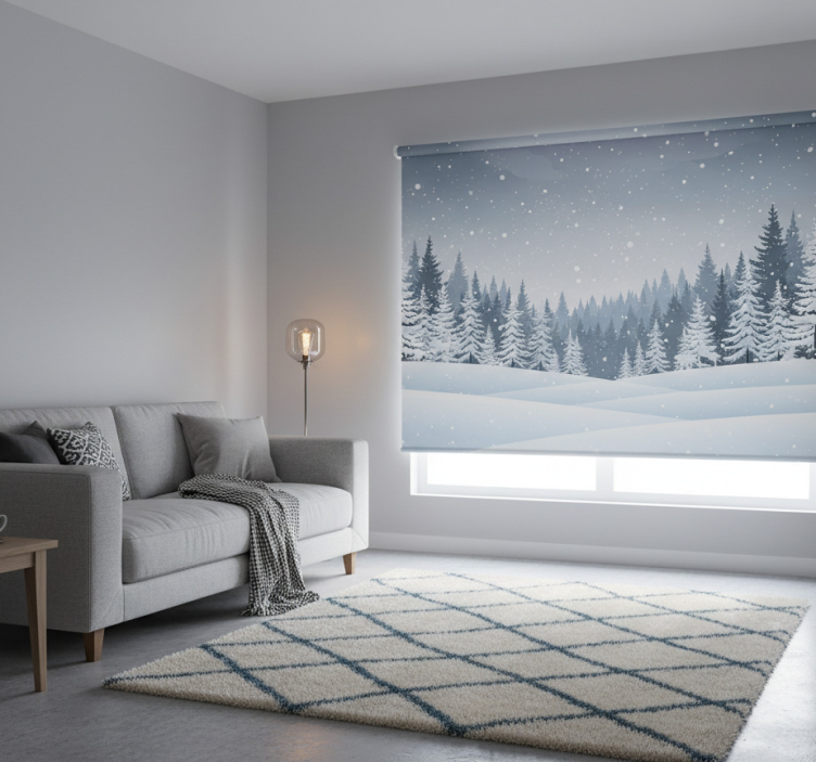 Scandinavian blind nordic winter forest design - TenStickers