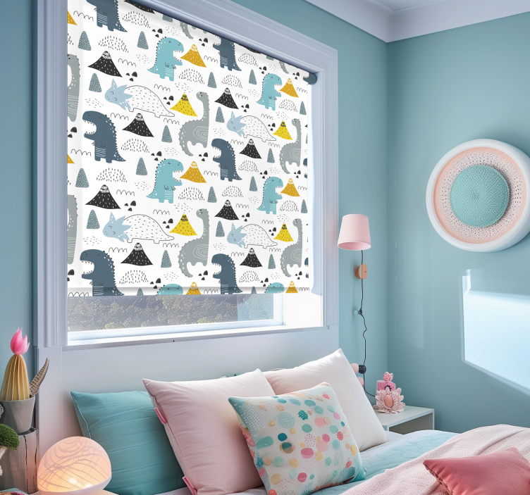 Scandinavian pattern dinosaur blind - TenStickers