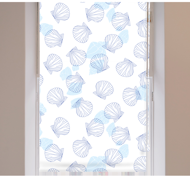 Blue seashell pattern animals blind - TenStickers