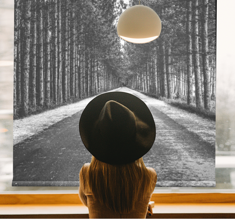 Serene forest path roller blind - TenStickers