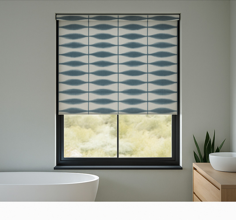 Shibori Denim bathroom blind - TenStickers