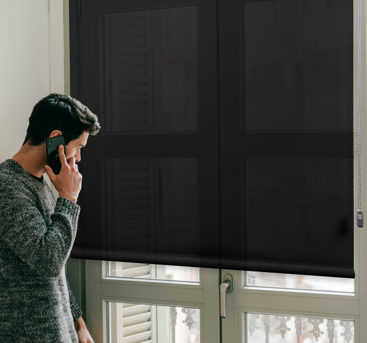 Simple Blackout black roller blind - TenStickers
