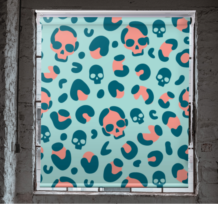 Skulls on leopard print fun blind - TenStickers