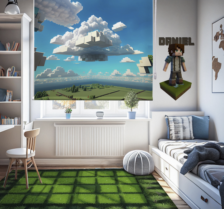 Sky of cubes kids roller blind - TenStickers