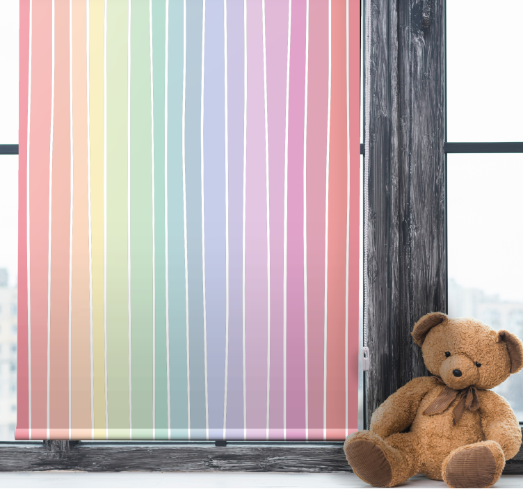 Soft pastel stripes pattern roller blind - TenStickers