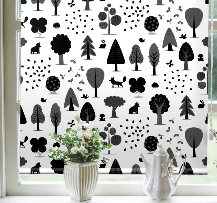 Stylised nature motifs scandinavian blind - TenStickers