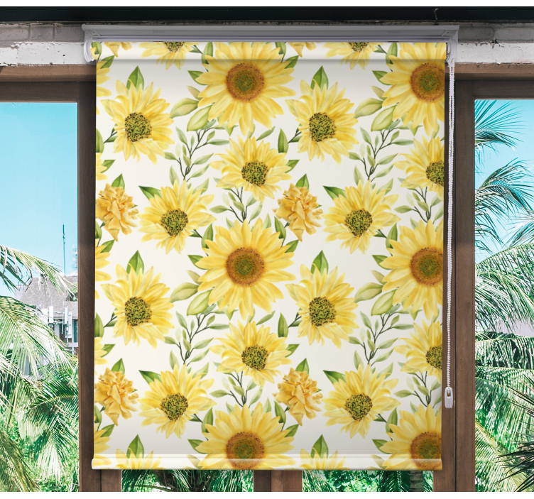 Sunflower Botanical Arrangement blind flowers and plants - TenStickers