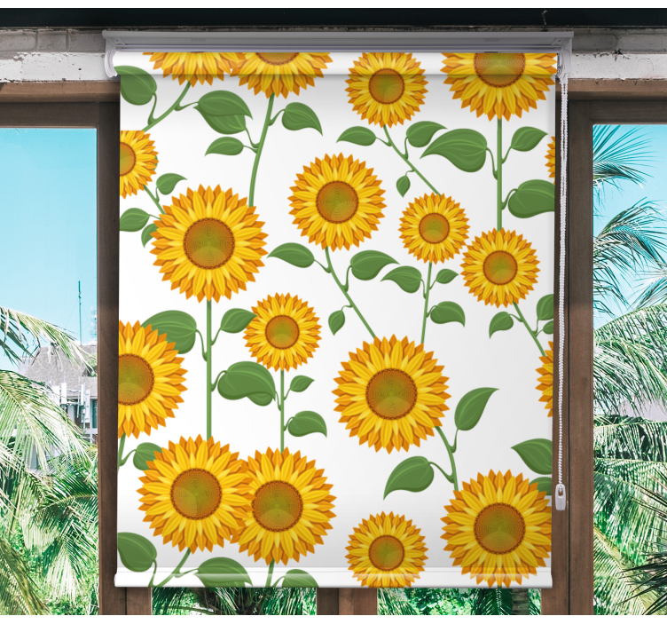 Sunflower Botanical Motif blind flowers and plants - TenStickers