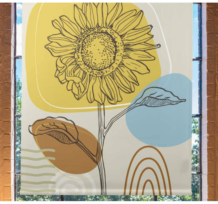 Sunflower with Circles blind flowers and plants - TenStickers