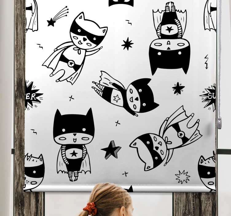 Superhero Cartoon Sketch blind children - TenStickers