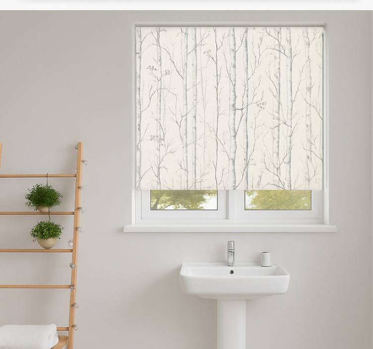 Swedish birch motif bathroom blind - TenStickers
