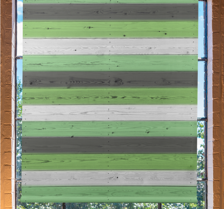 Green striped pattern pattern roller blind - TenStickers