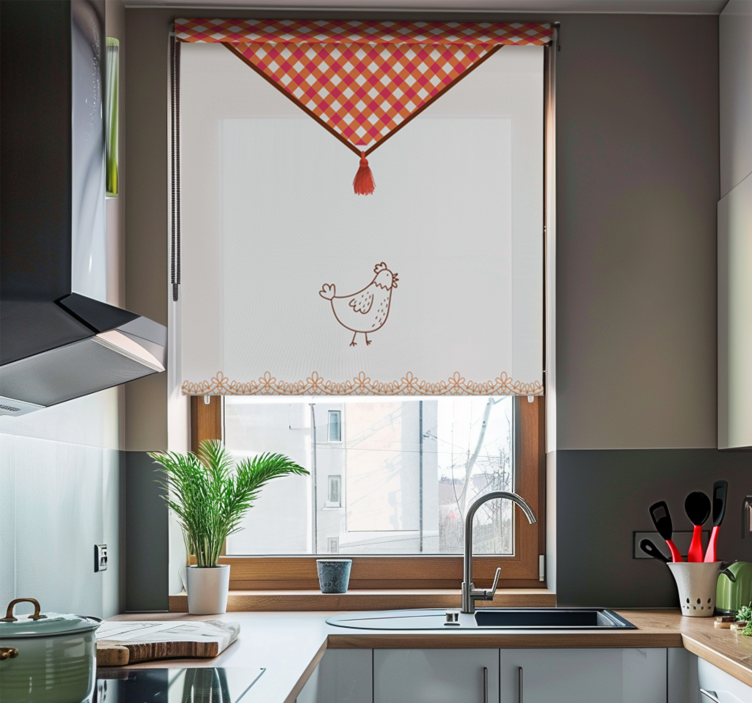 Traditional country style kitchen blind - TenStickers