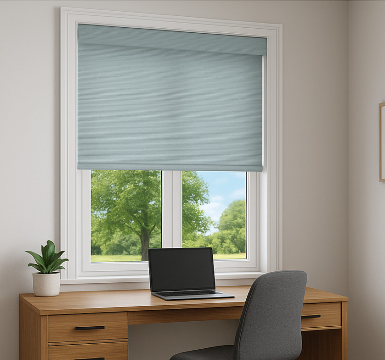 Trendy blue roller blind office - TenStickers