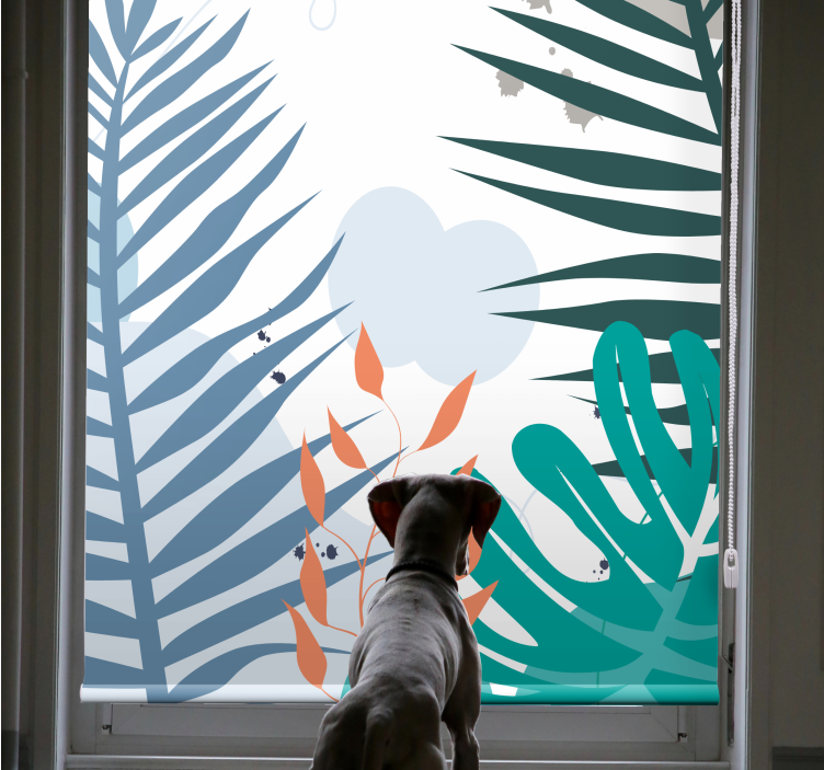 Tropical big leaves blind flowers and plants - TenStickers