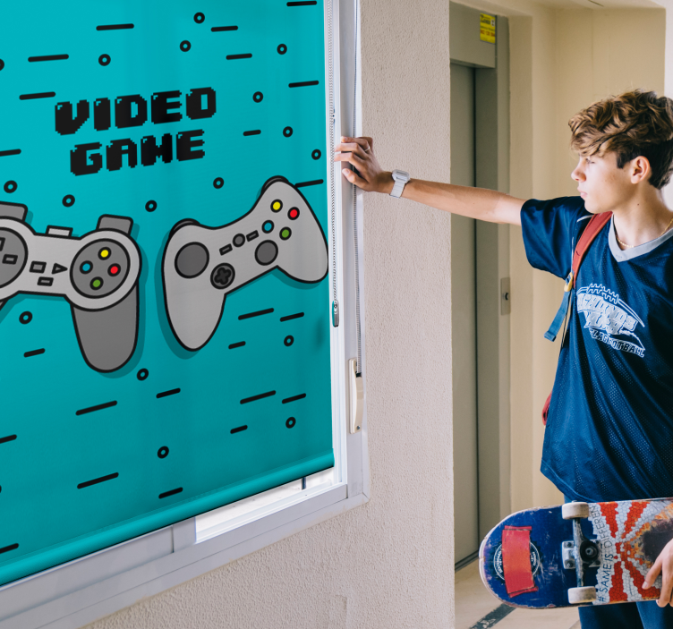 Two retro controllers gamer roller blind - TenStickers