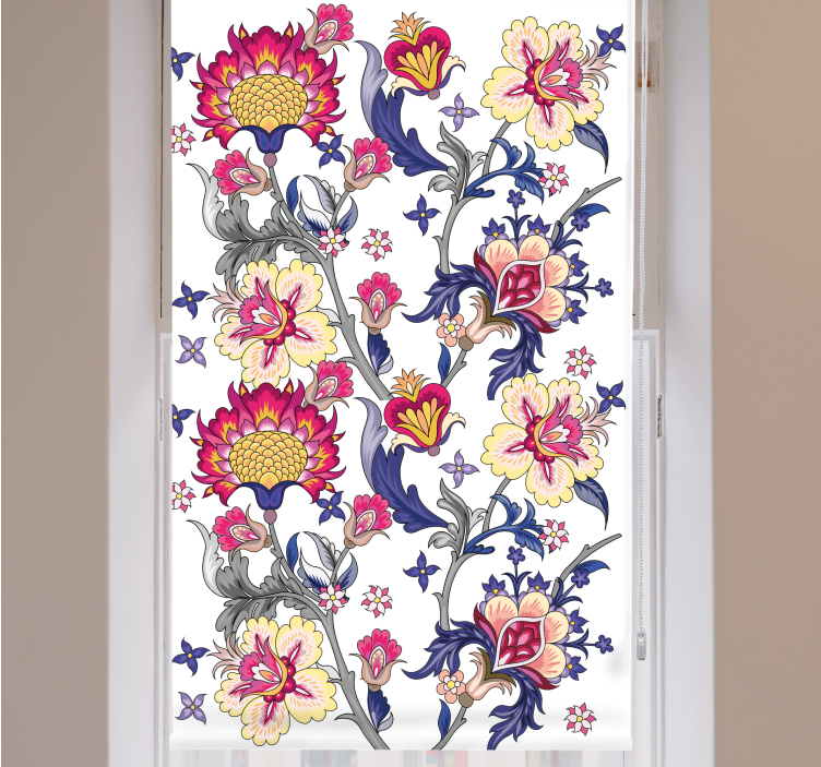 Vibrant floral arrangement floral roller blind - TenStickers