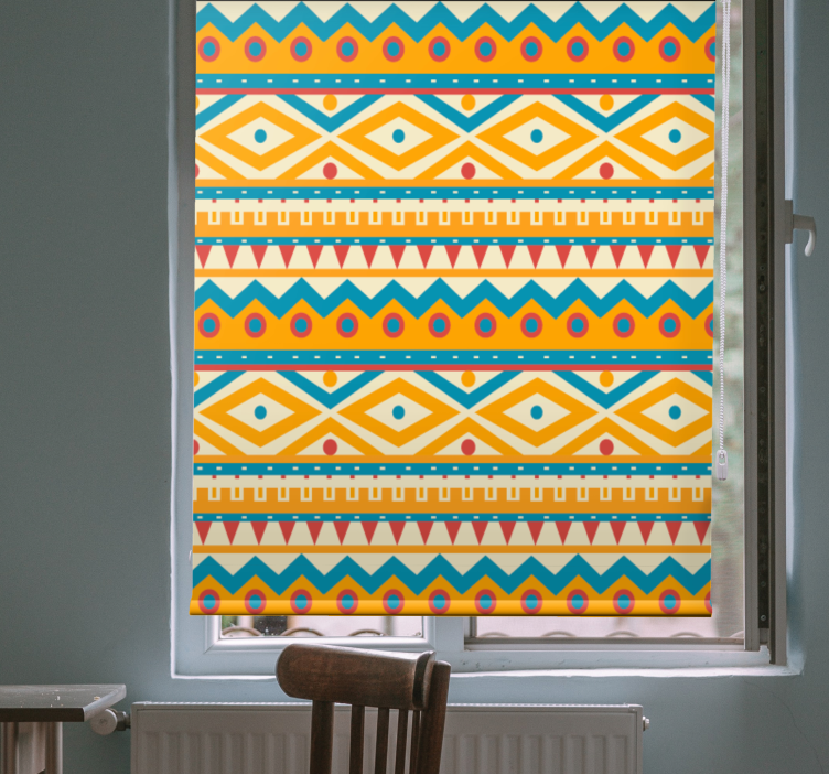 Vibrant geometric patterns pattern roller blind - TenStickers