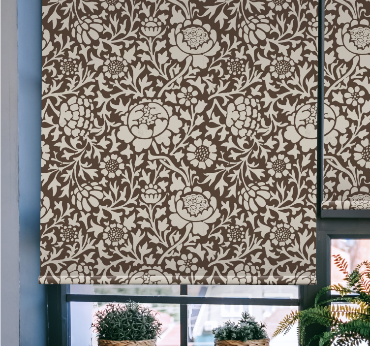 Vintage floral print retro roller blind - TenStickers