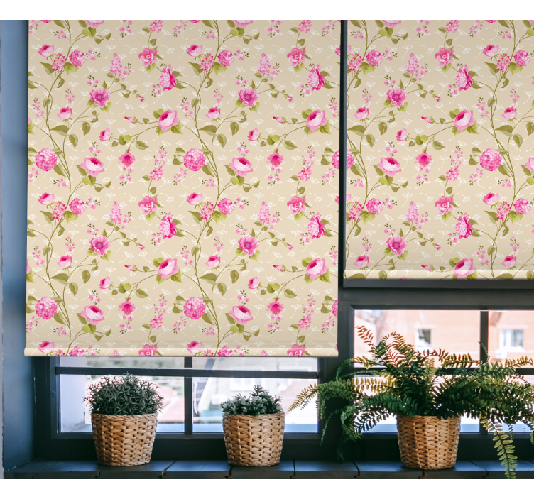 Vintage Flower print Flower blind - TenStickers