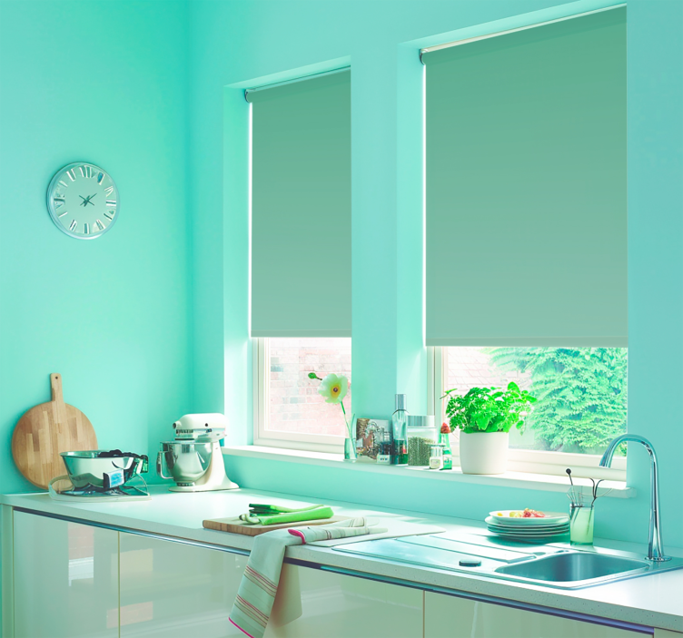 Water shades green kitchen blind - TenStickers