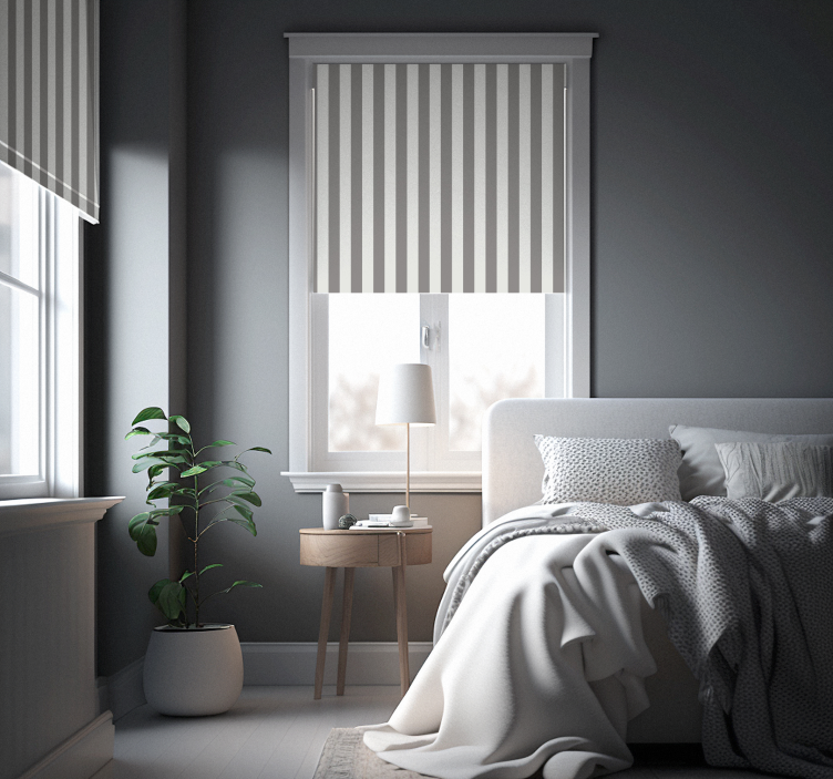 White grey stripes Nordic blind - TenStickers