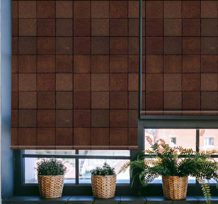 Wood brick pattern vintage kitchen blind - TenStickers