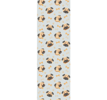 Blind children british bulldog puppies pattern - TenStickers