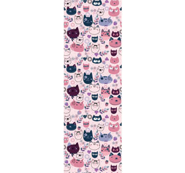Blind children pink cat fashion pattern - TenStickers