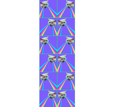Blind teens vaporwave laser cat - TenStickers