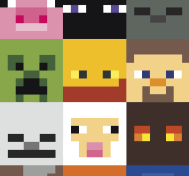 Blind teens gaming with pixelated faces - TenStickers
