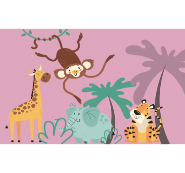 Blind purple colorful cartoon safari creatures - TenStickers
