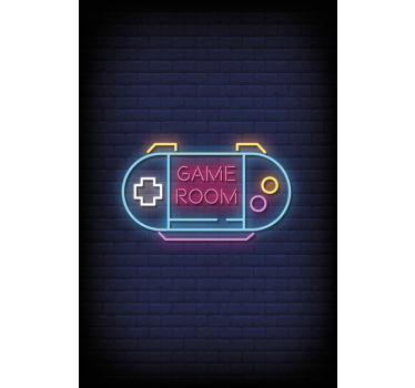 Game room neon light gamer roller blind - TenStickers