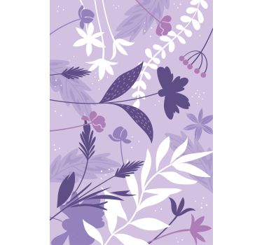Purple flower pattern Floral roller blind - TenStickers