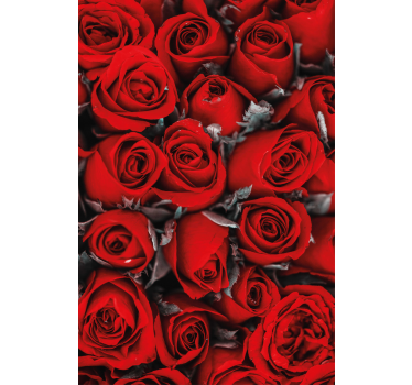 Red roses romantic flower kitchen blind - TenStickers