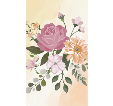 Realistic Flowers and plant living room roller blind - TenStickers