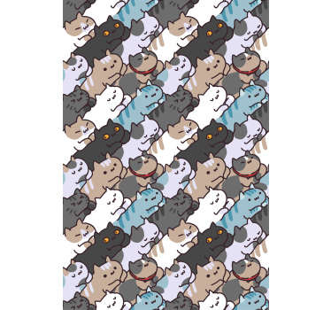 Cute cats sleeping pattern kids roller blind - TenStickers