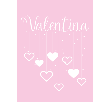 Hanging hearts with name blind teens - TenStickers